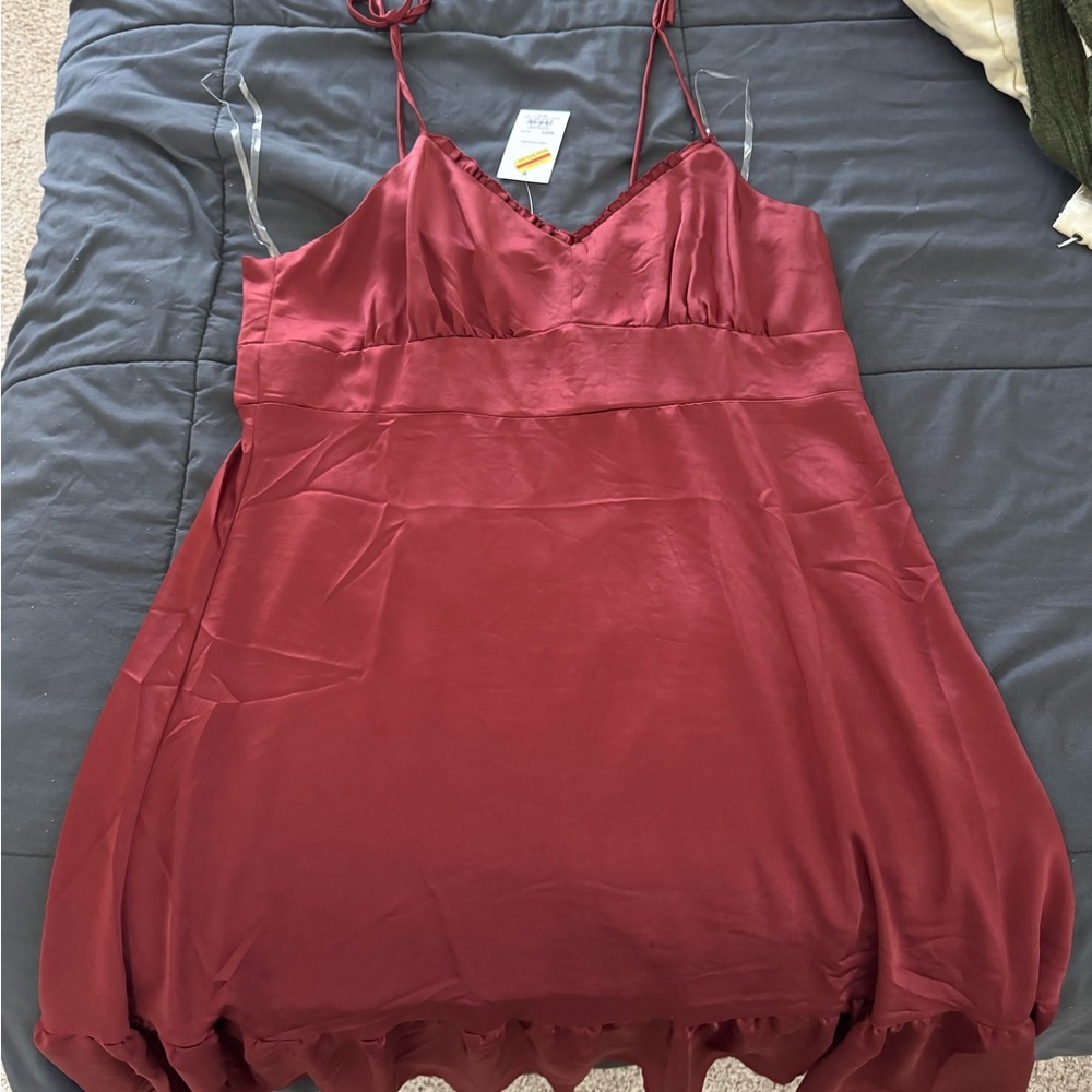 Nine West Deep Red Satin Chemise